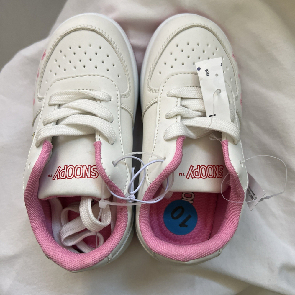Girls Snoopy Shoes White With Pink Size 10 Brand Peanuts